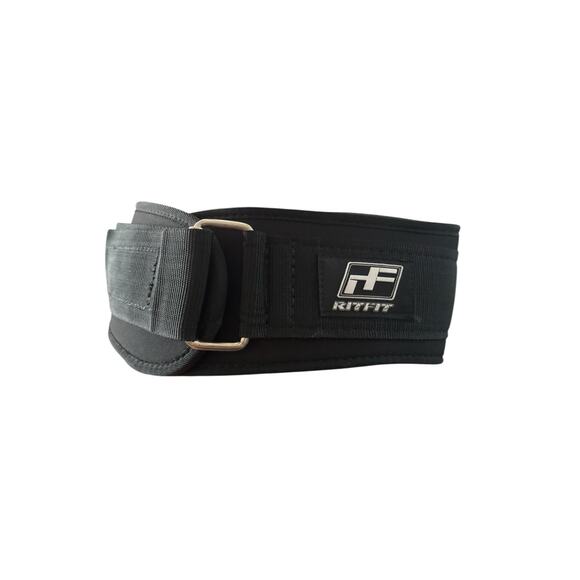 RitFit Weight Lifting Belt Large Black Adjustable Gym Workout Back Support - Picture 1 of 8
